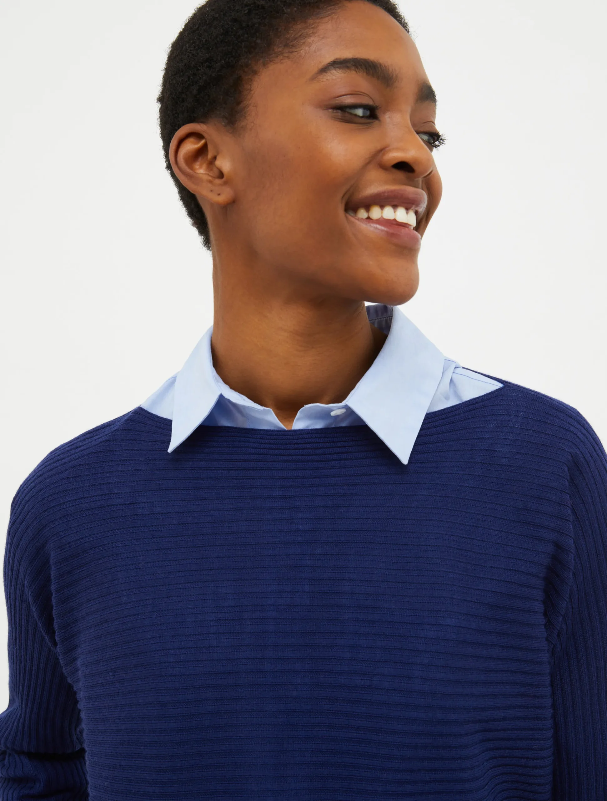 Ribbed wool-blend jumper