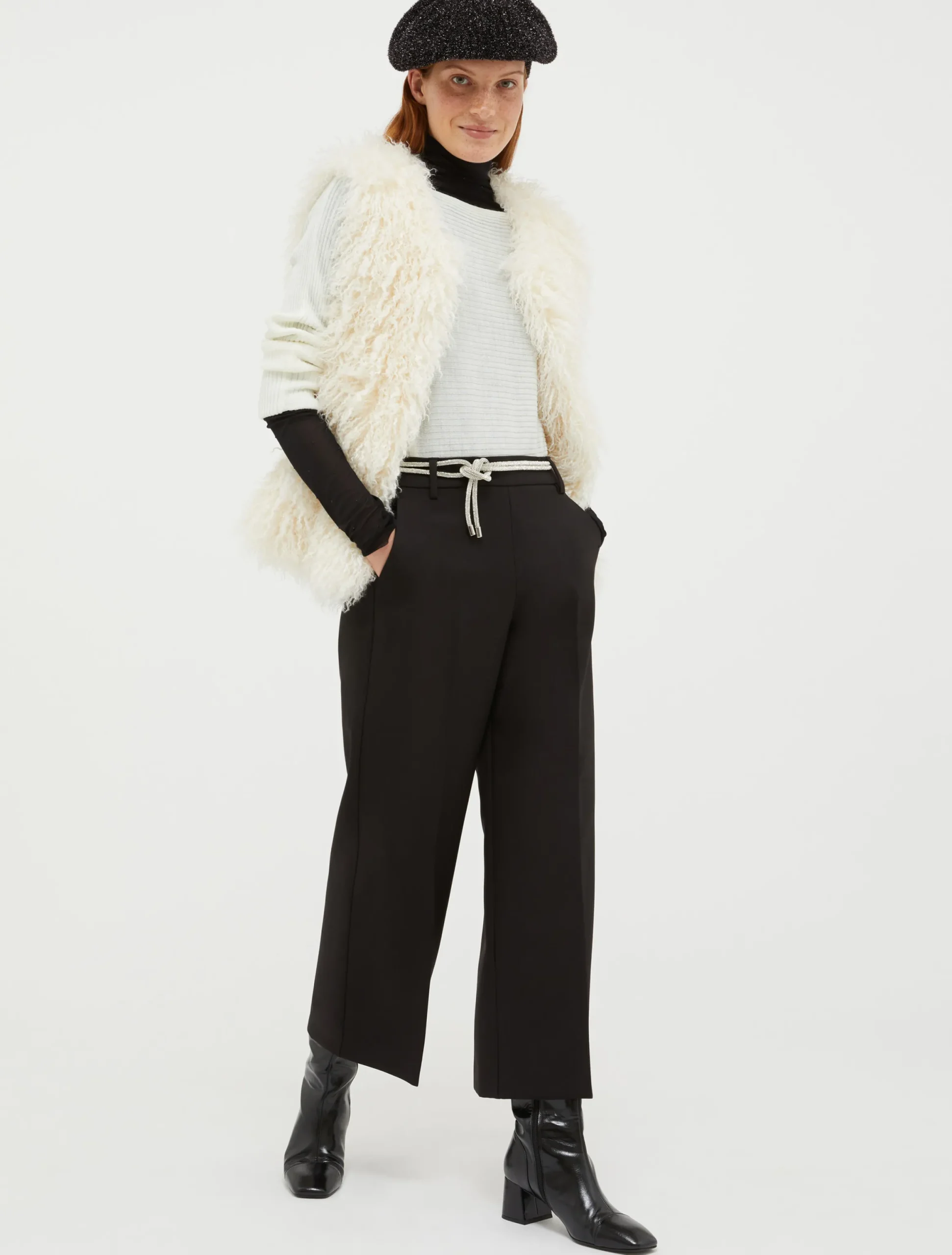 Ribbed wool-blend jumper