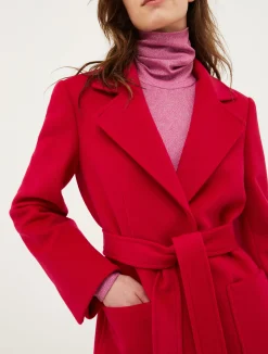 Runaway wool-drap midi coat