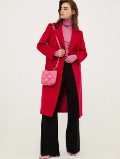 Runaway wool-drap midi coat