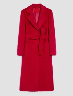 Runaway wool-drap midi coat