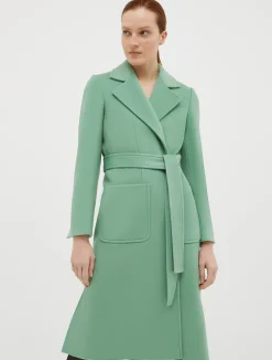Runaway wool-drap midi coat