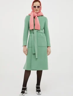 Runaway wool-drap midi coat