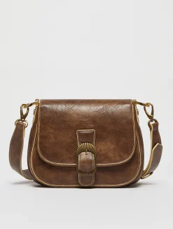 Saddle-style cross-body bag