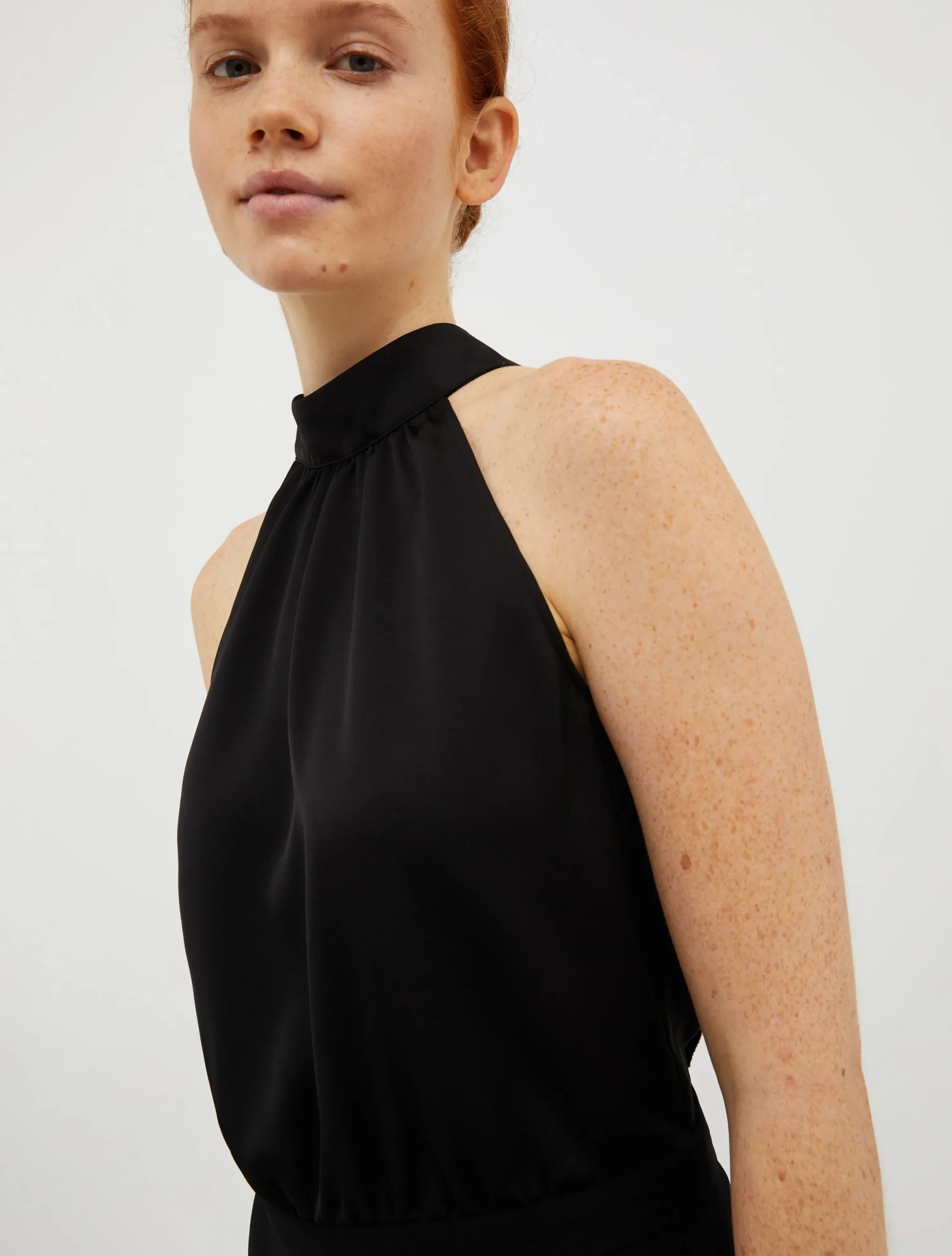 Satin and georgette jumpsuit