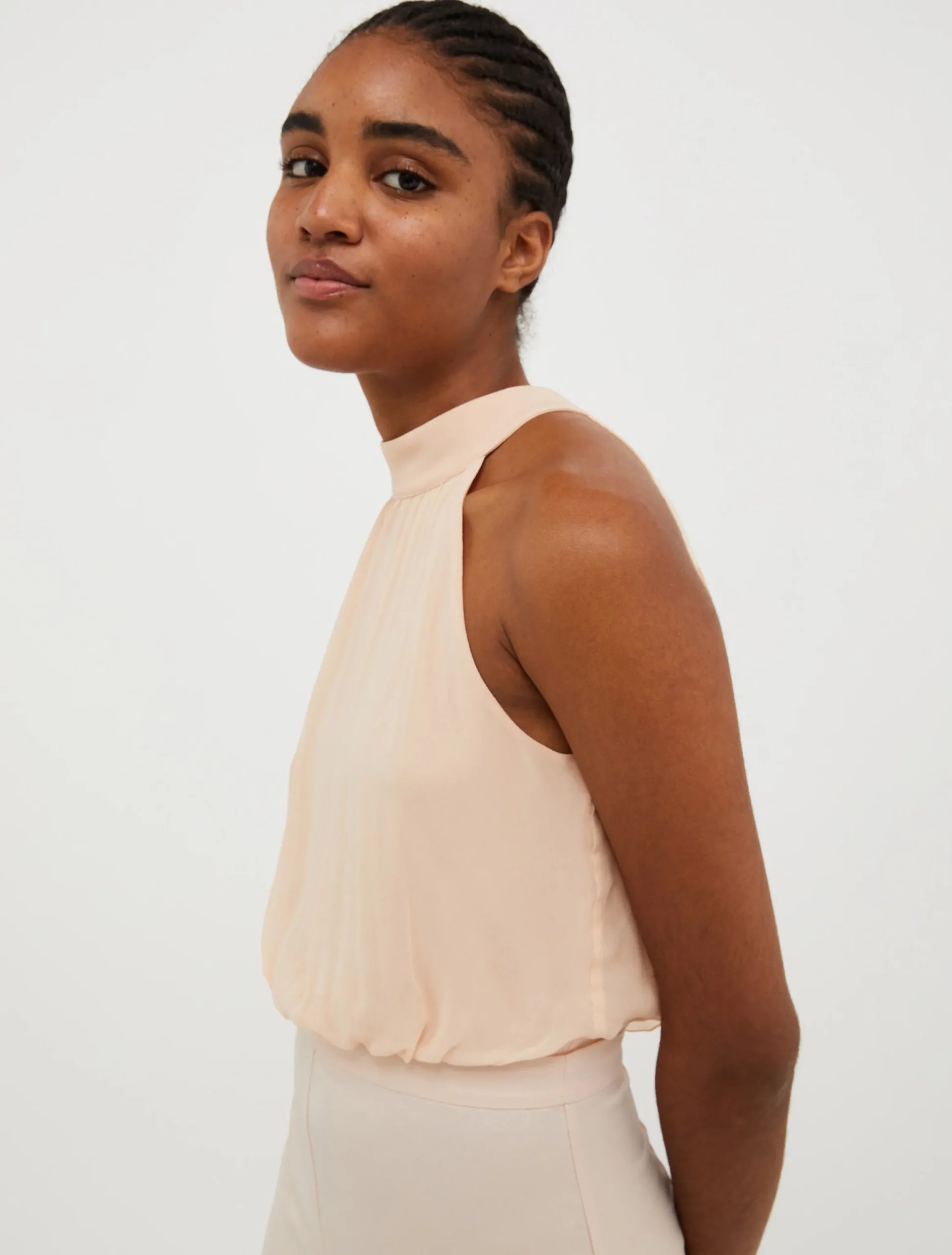 Satin and georgette jumpsuit