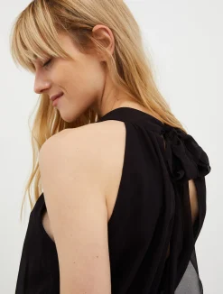 Satin and georgette jumpsuit
