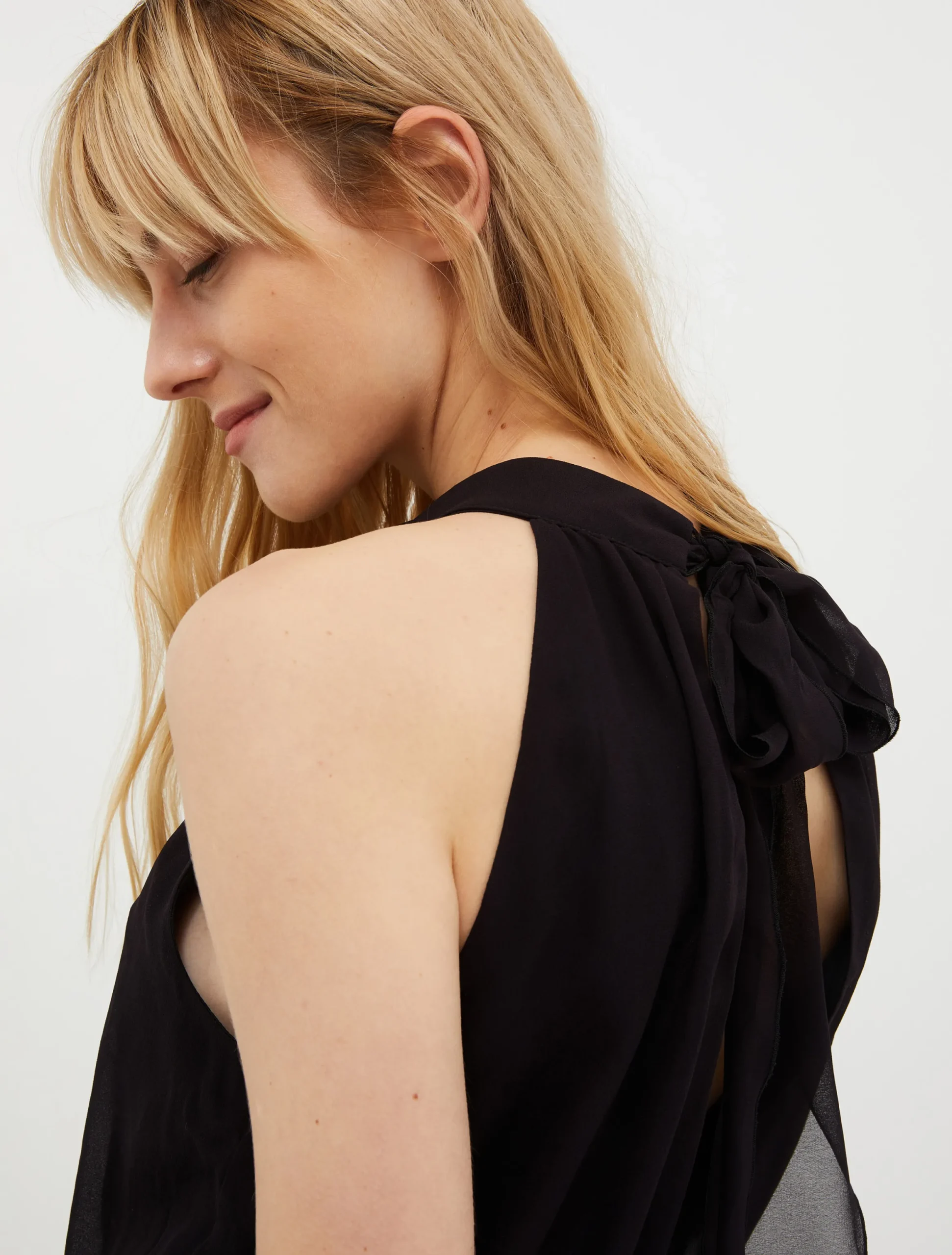 Satin and georgette jumpsuit
