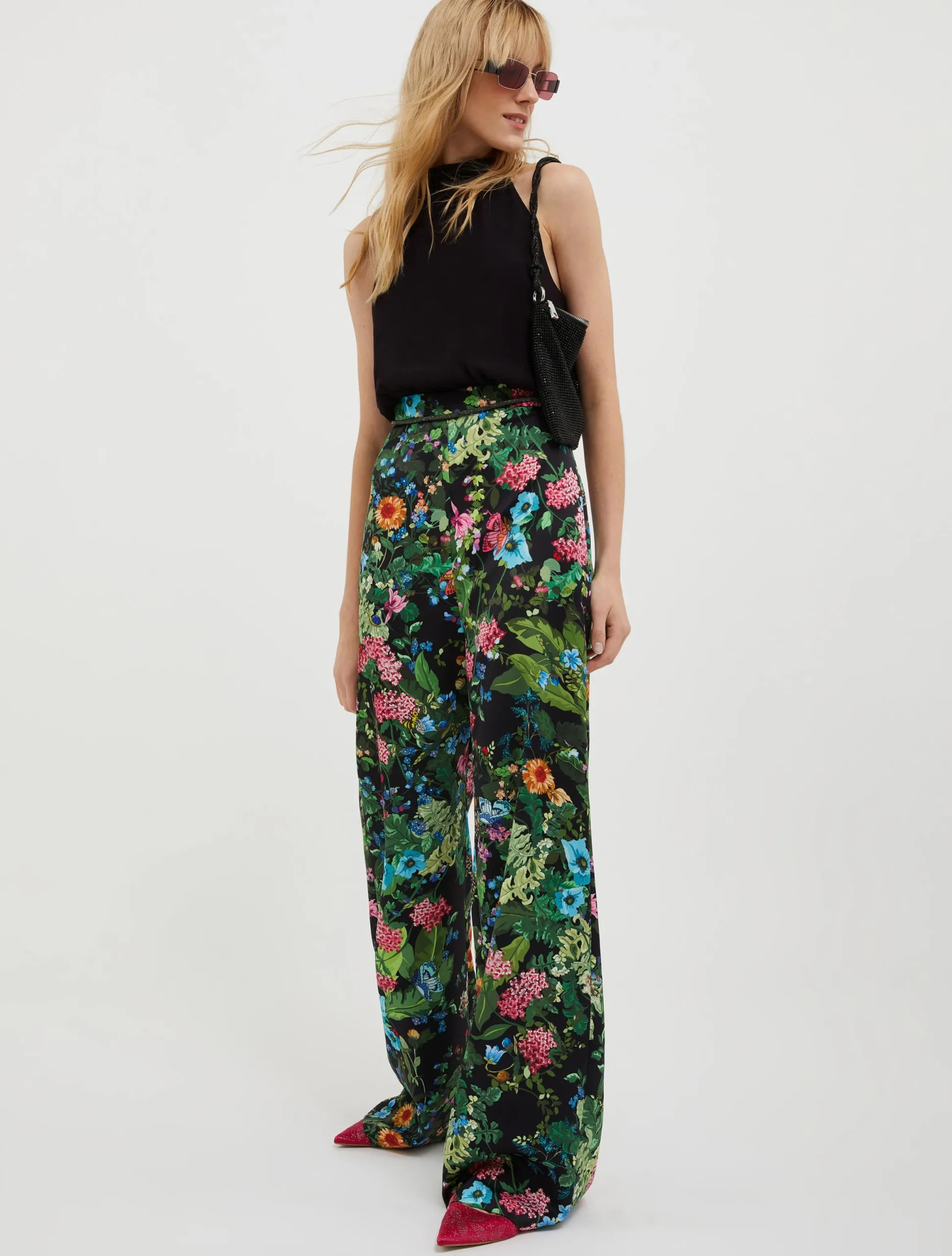 Satin and georgette jumpsuit
