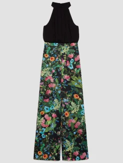 Satin and georgette jumpsuit