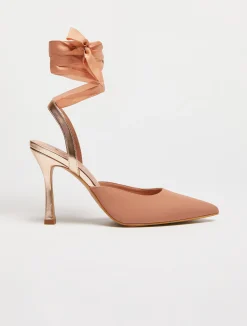 Satin court shoes
