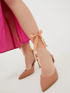 Satin court shoes