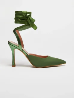 Satin court shoes