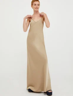 Satin maxi slip dress
