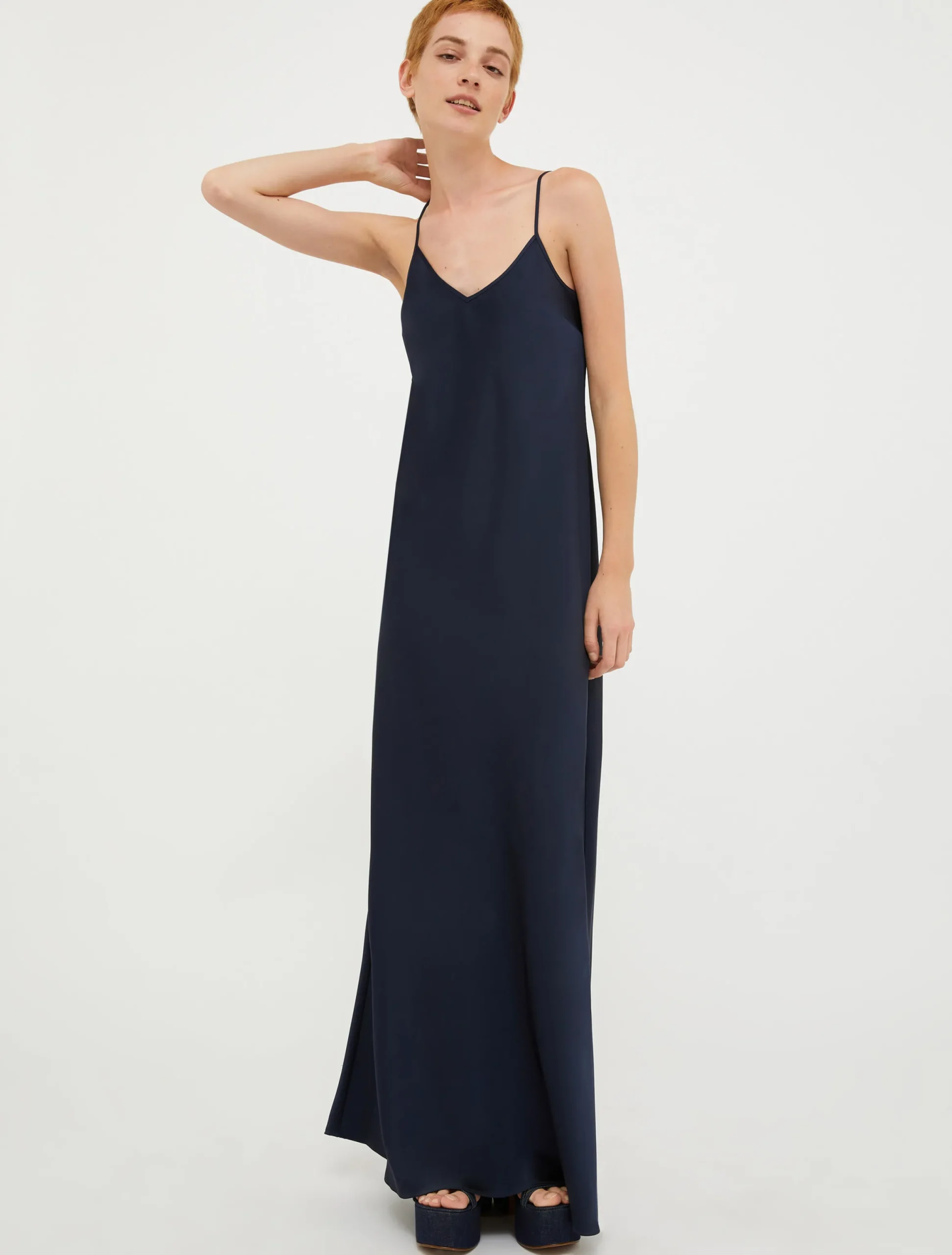 Satin maxi slip dress