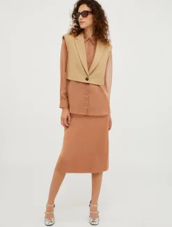 Satin midi slip dress