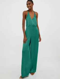 Satin palazzo jumpsuit