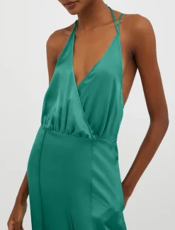Satin palazzo jumpsuit
