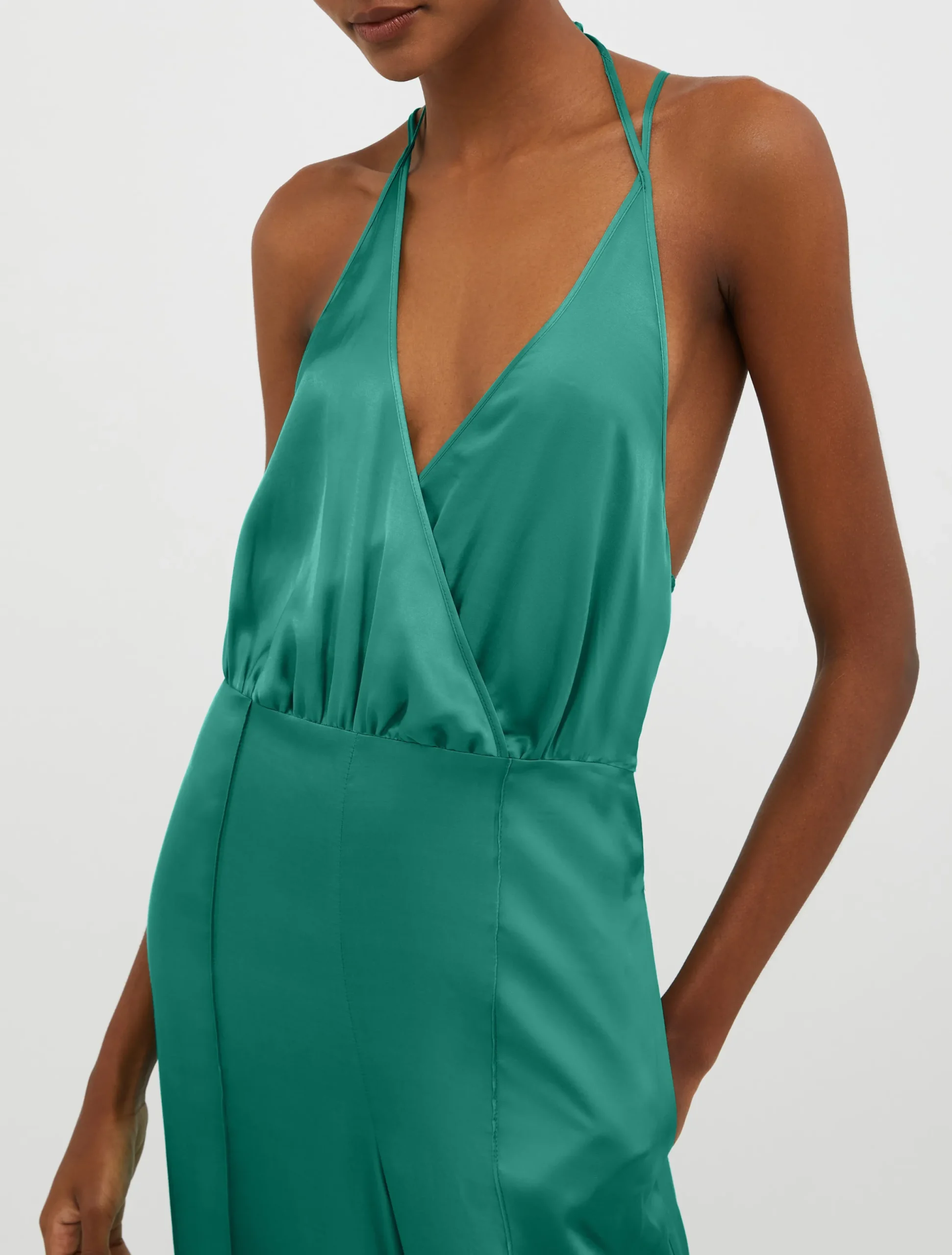Satin palazzo jumpsuit