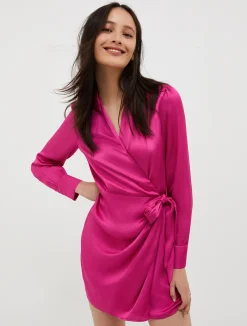 Satin wrap dress