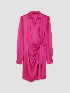 Satin wrap dress