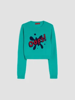 Sequinned wool-blend jumper