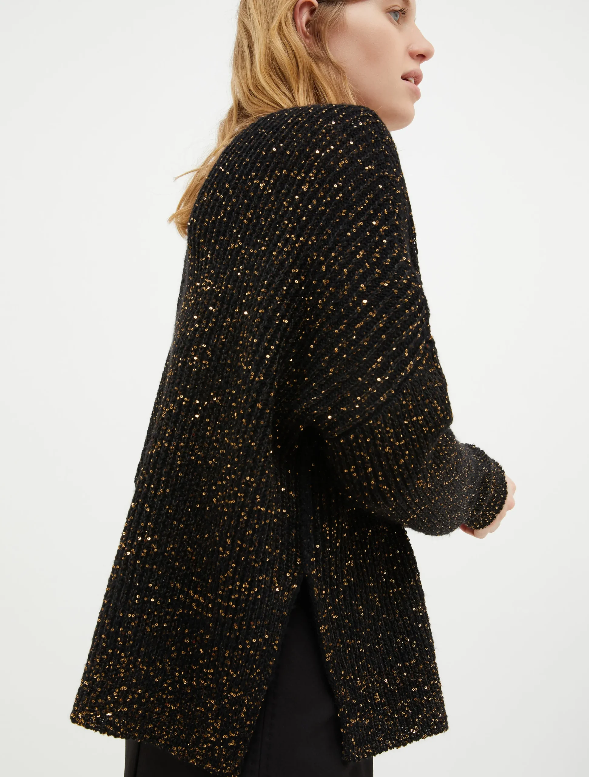 Sequinned wool-blend jumper