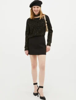 Sequinned wool-blend jumper