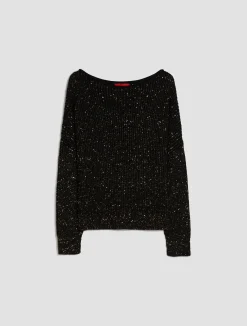 Sequinned wool-blend jumper
