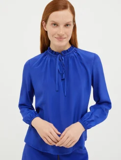 Silk and jersey blouse