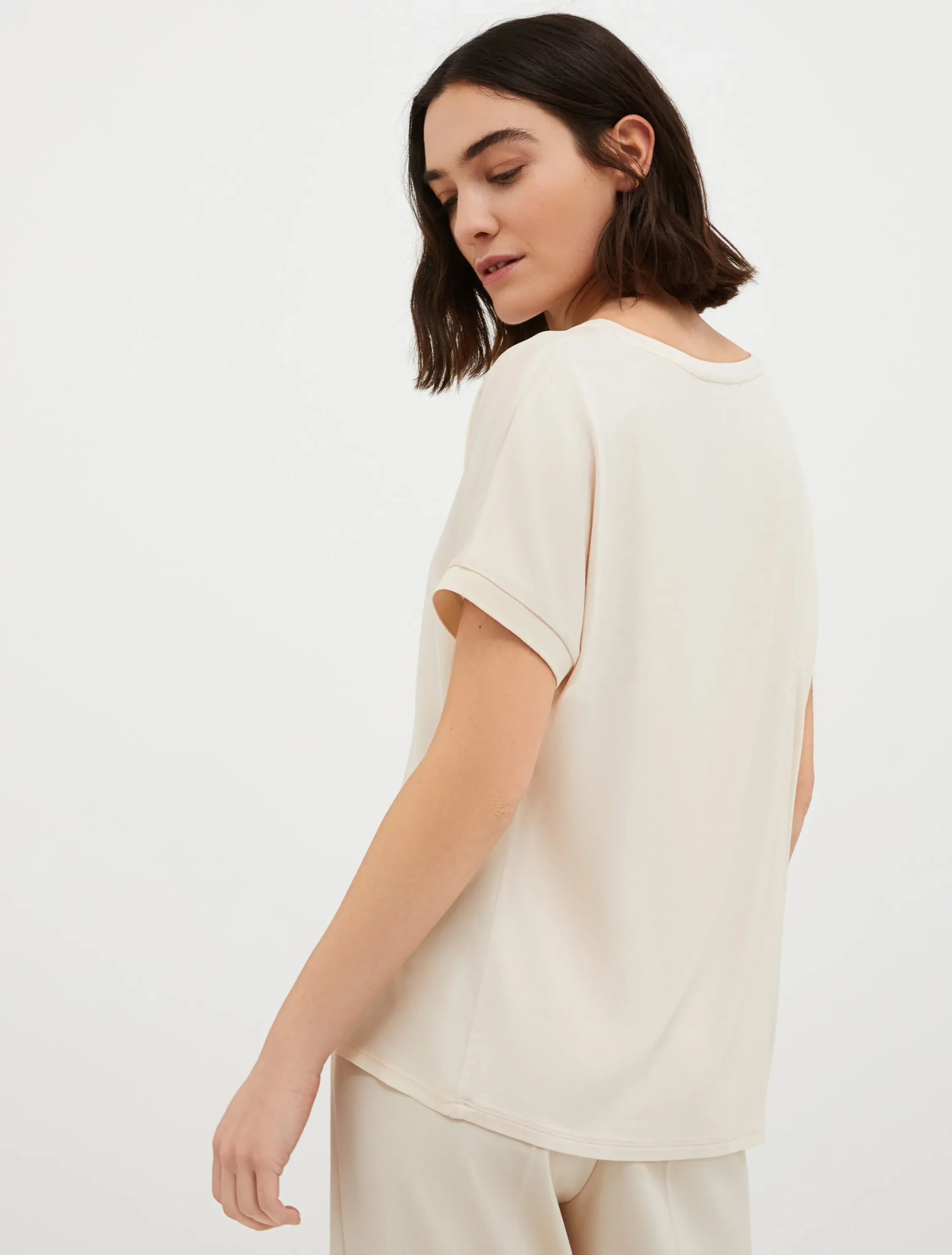 Silk and jersey T-shirt