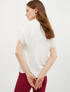 Silk crêpe de Chine and jersey blouse