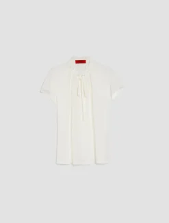 Silk crêpe de Chine and jersey blouse