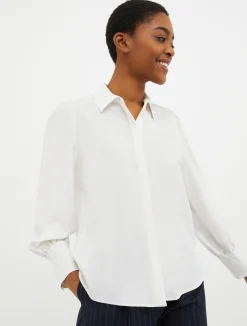 Silk-blend crêpe-de-Chine shirt