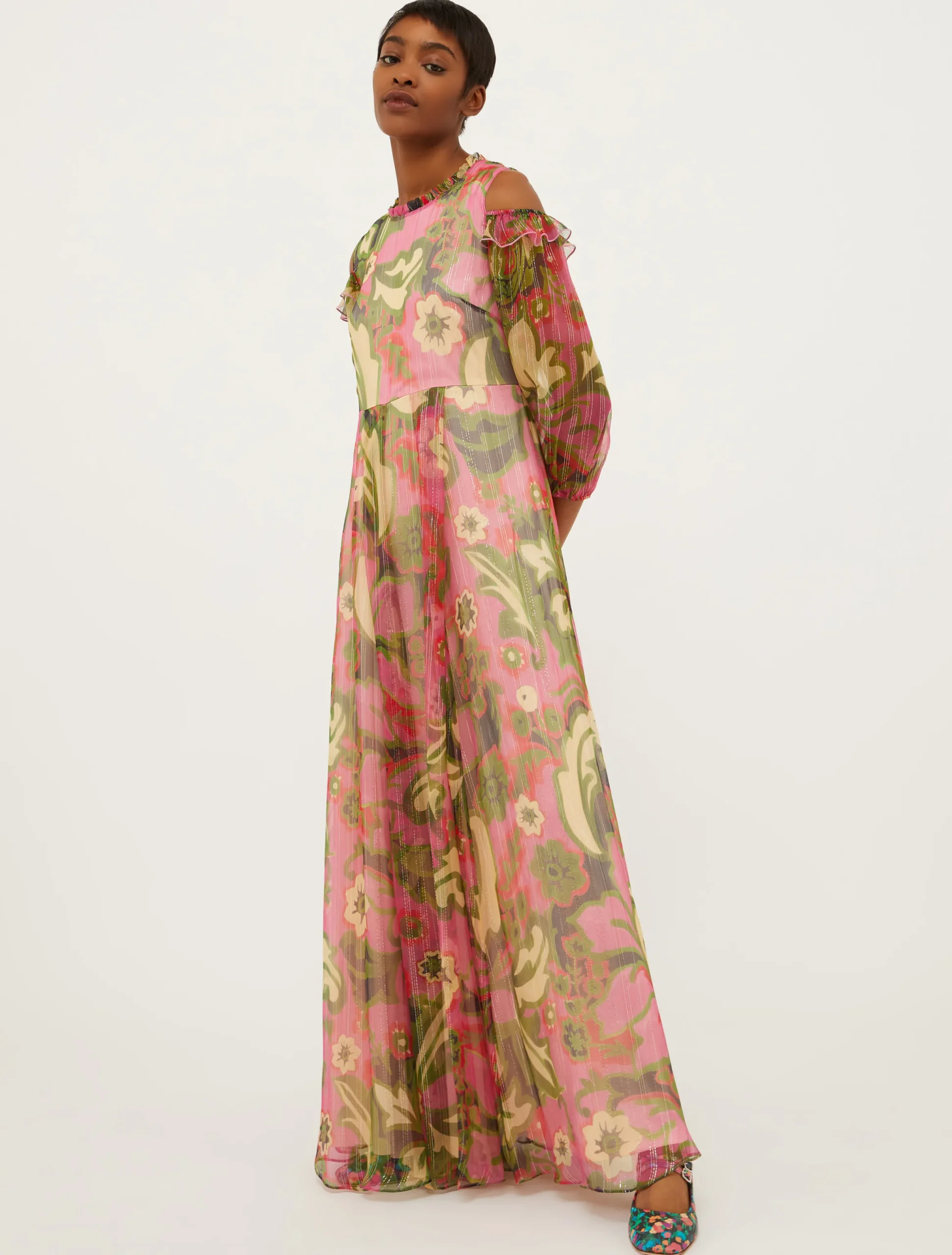 Silk-crepon maxi dress