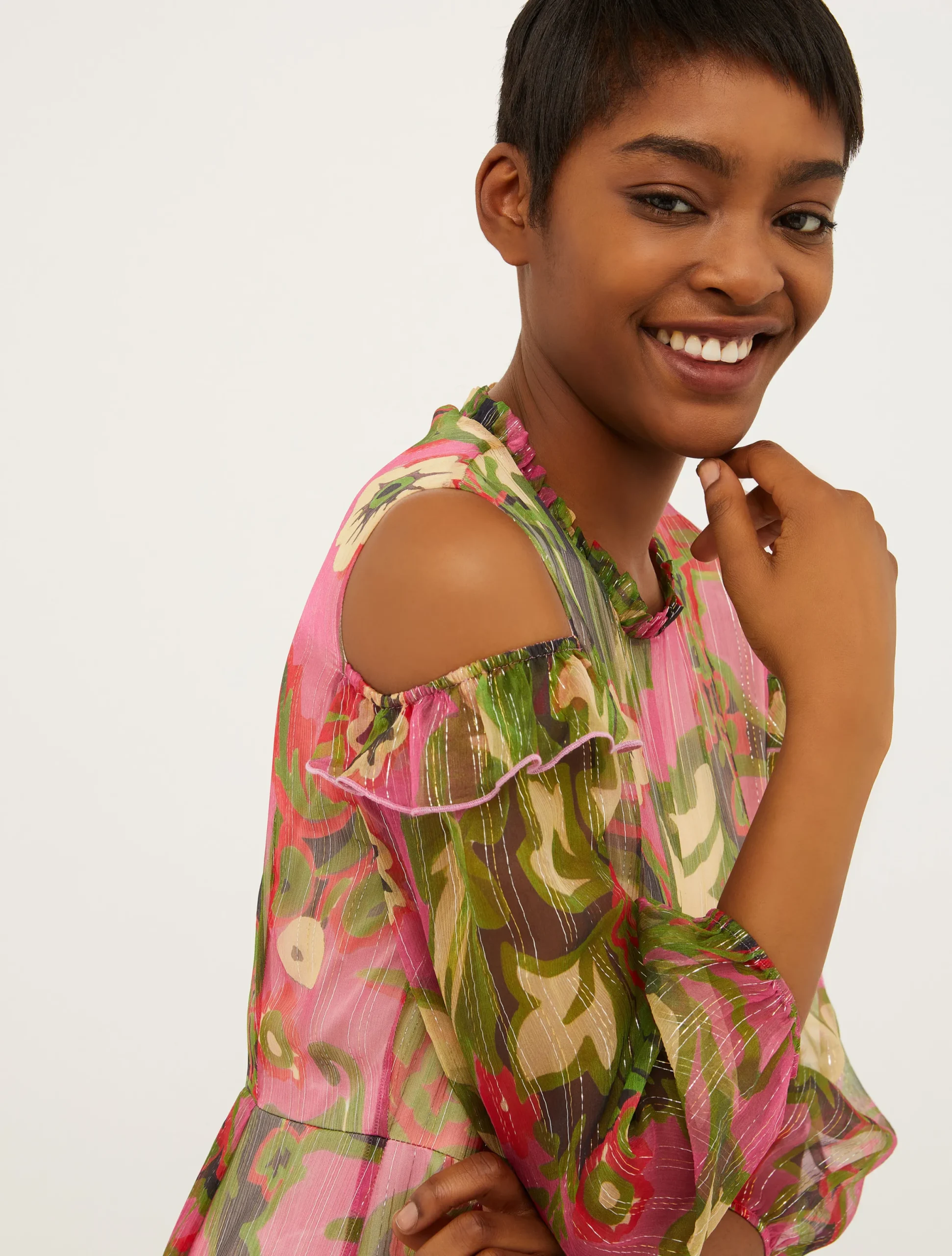 Silk-crepon maxi dress