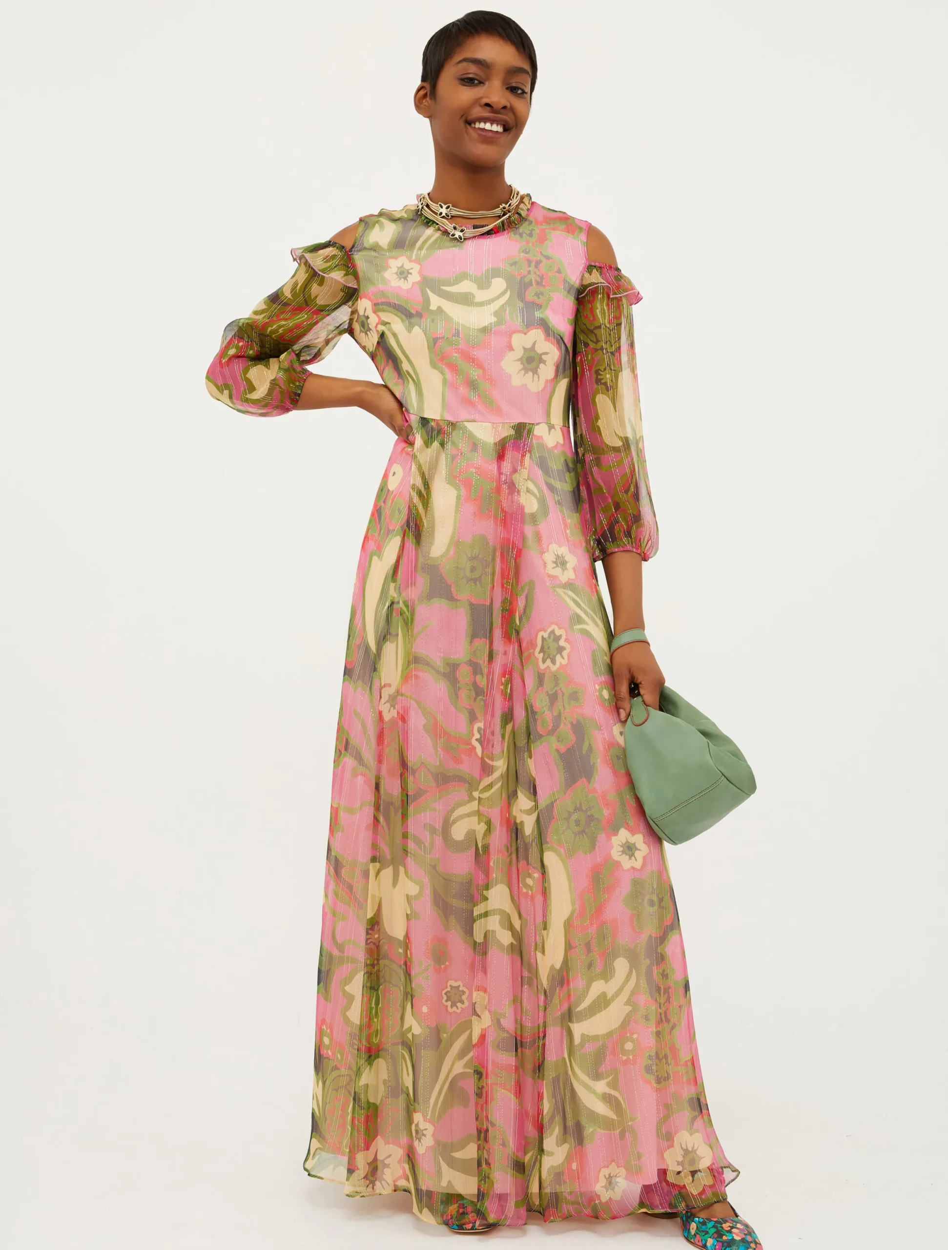 Silk-crepon maxi dress