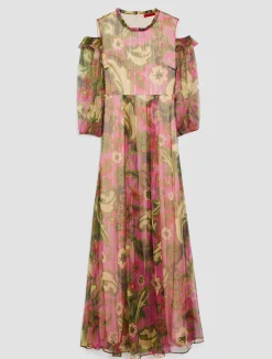 Silk-crepon maxi dress
