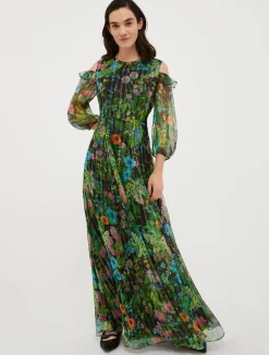 Silk-crepon maxi dress
