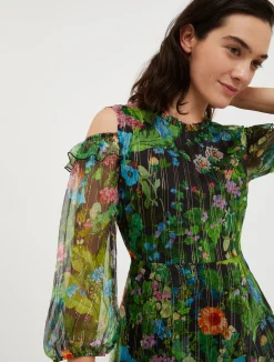 Silk-crepon maxi dress