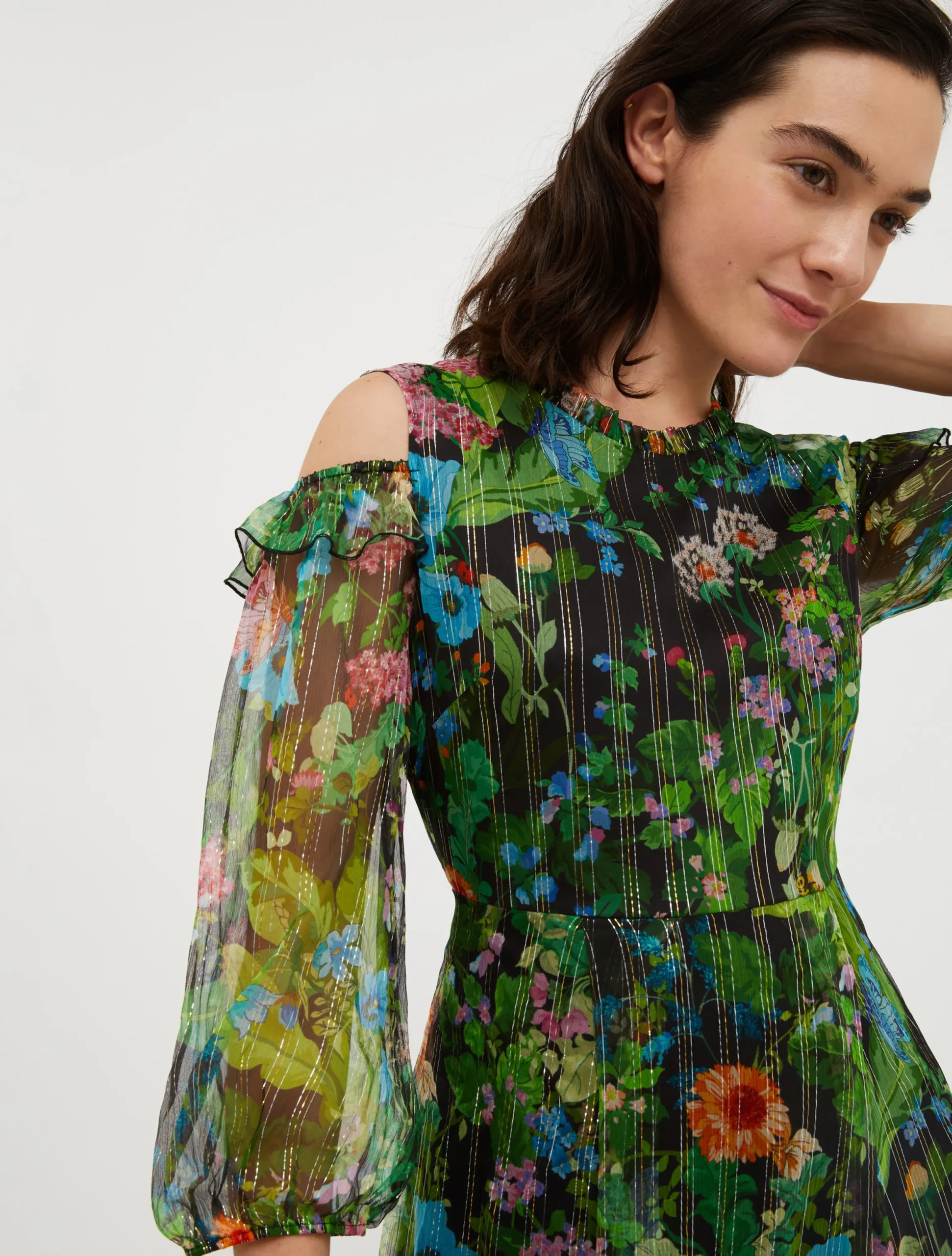 Silk-crepon maxi dress
