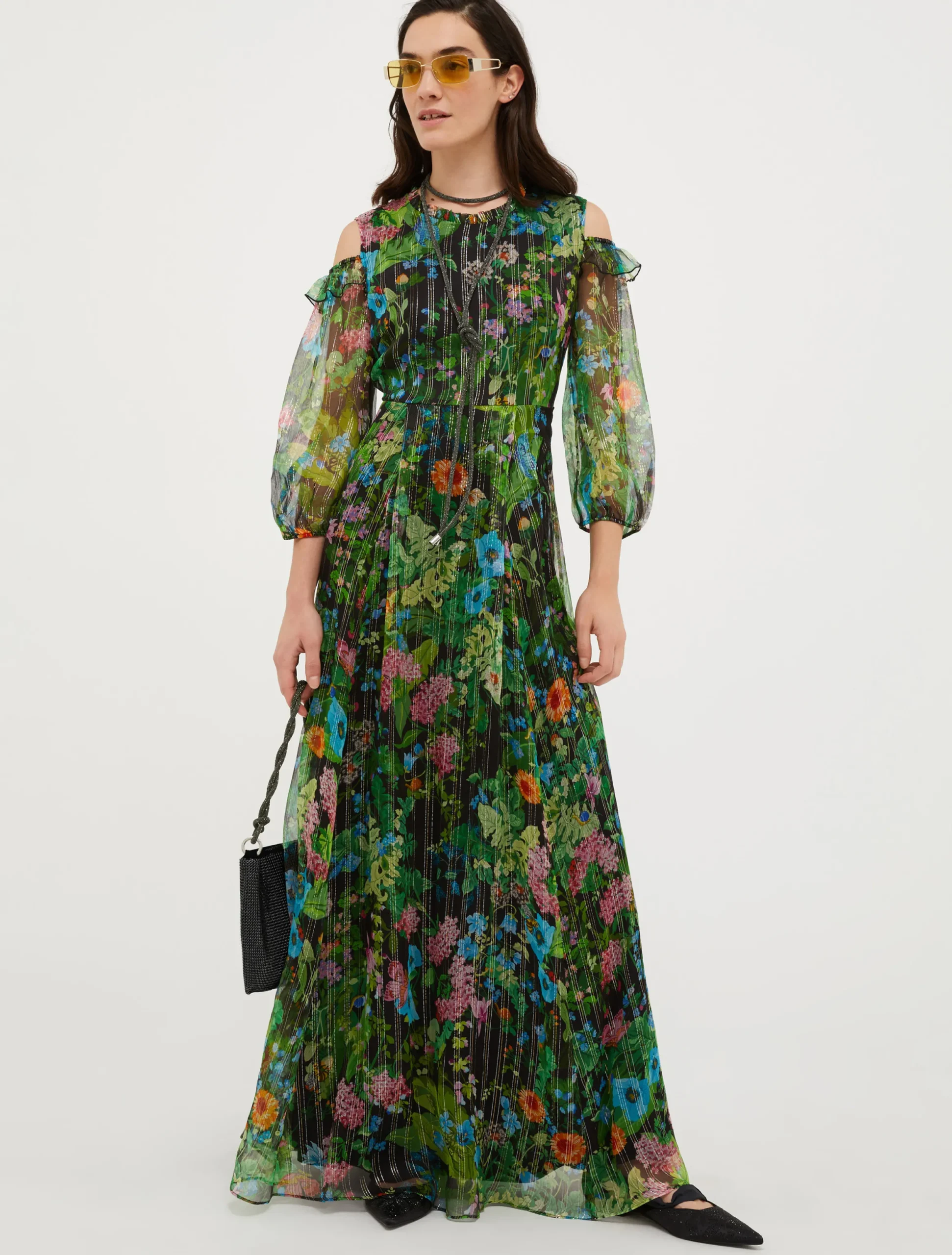 Silk-crepon maxi dress