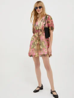Silk-crepon mini dress