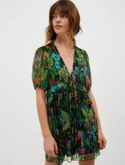 Silk-crepon mini dress