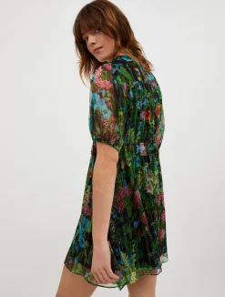 Silk-crepon mini dress