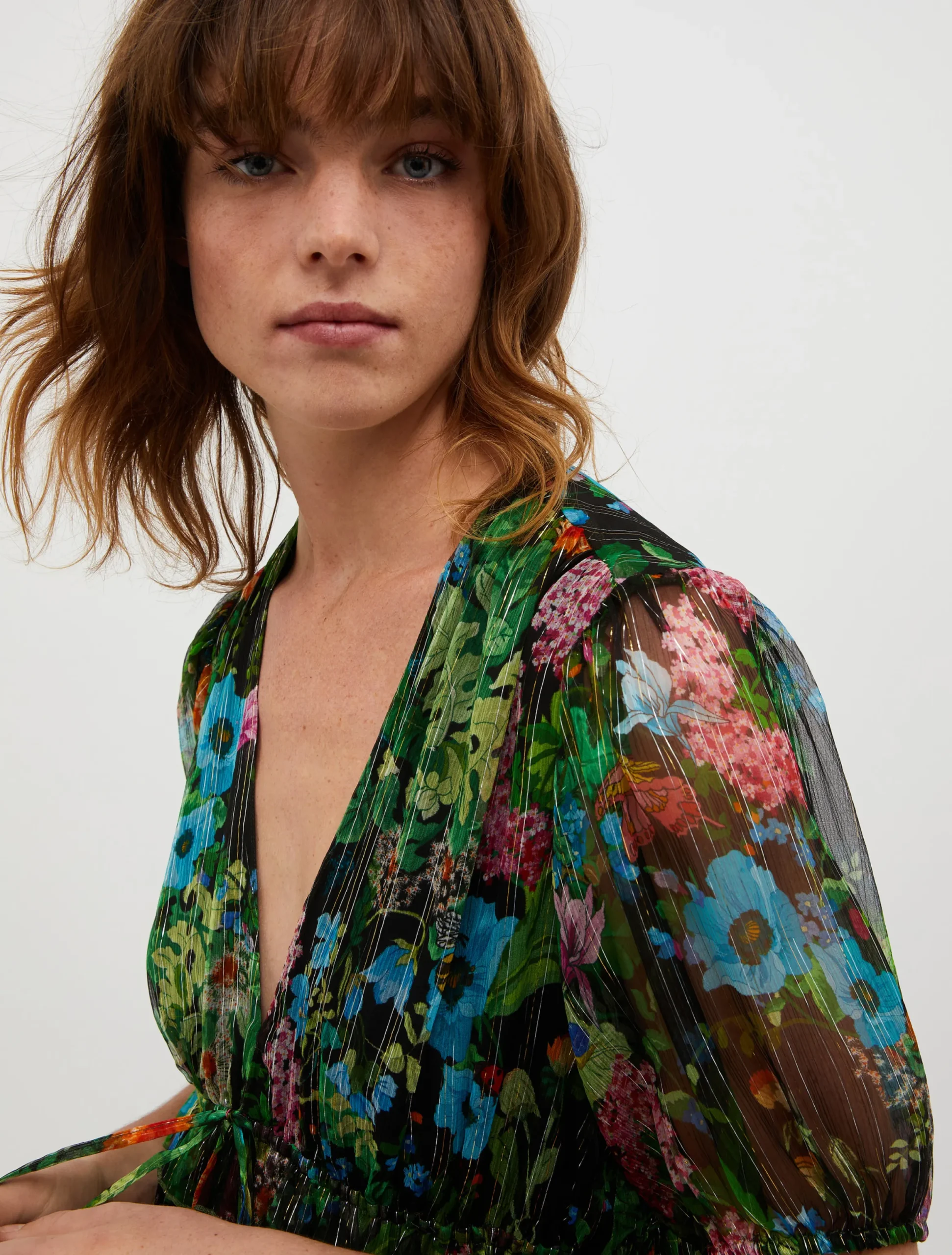 Silk-crepon mini dress