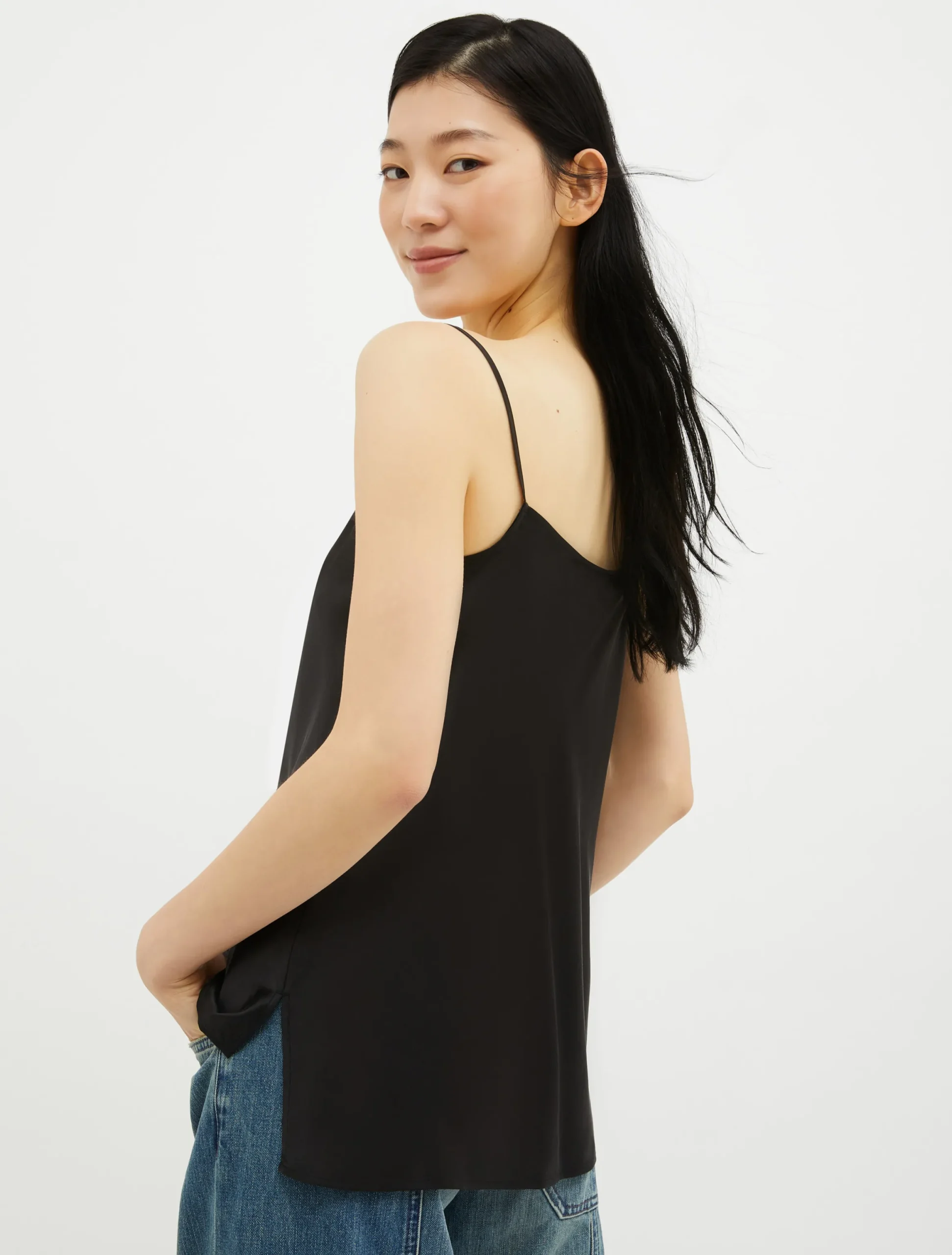 Silk-satin top