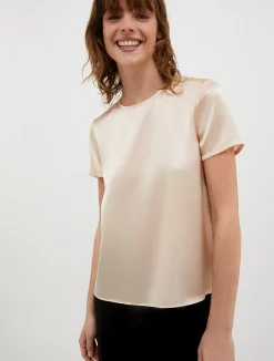 Silk-satin T-shirt