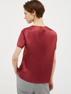 Silk-satin T-shirt