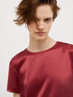 Silk-satin T-shirt